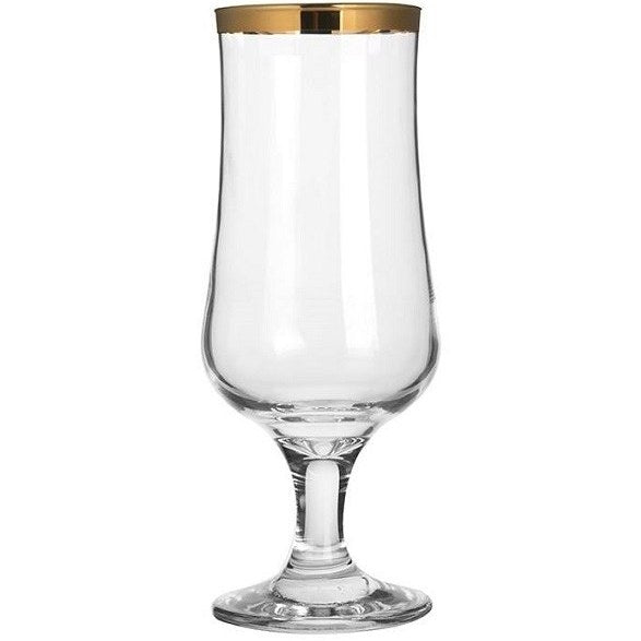Paşabahçe - Glazen Op Voet - Met Gouden Rand - Set van 6