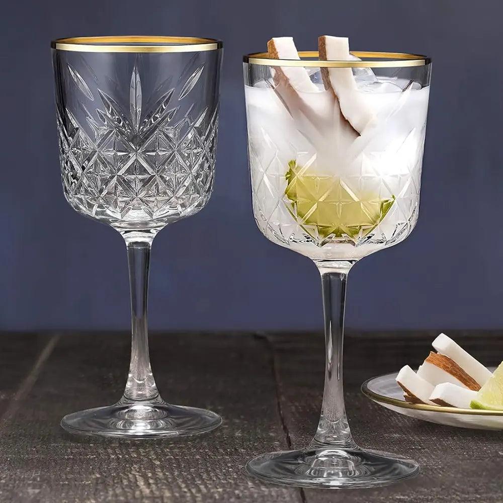 Paşabahçe Golden Touch - Wijnglas Op Voet - Set van 4 - 330 ml