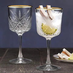 Paşabahçe Golden Touch - Wijnglas Op Voet - Set van 4 - 330 ml