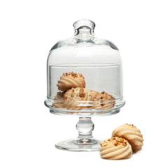 Paşabahçe Mini Patisserie - Glazen Voorraadpot Op Voet - Met Stolp - Snoeppot - 500 ml