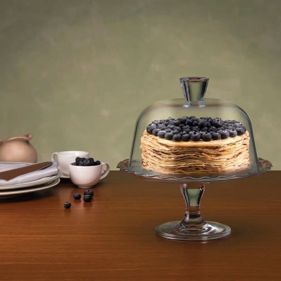 Paşabahçe Petite Patisserie - Taartplateau Op Voet - Met Stolp - 264 cm