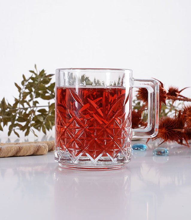 Paşabahçe Timeless– Thee/Koffie Glazen Met Oor – Set van 2 – 250 ml