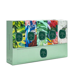 Eyüp Sabri Tuncer – Ayvalık Olijfbloem, Parijse Nacht, Jasmijn, Regenwoud, Gardenia – Mini Eau de Cologne Set (Kolonya / Desinfectie / Aftershave) – 5 x 16 ml (glas)