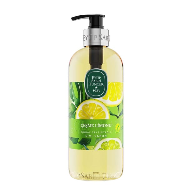 Eyüp Sabri Tuncer – Cesme Citroen – Met 100 % Natuurlijke Olijfolie – Handzeep Met Pomp – 500 ML