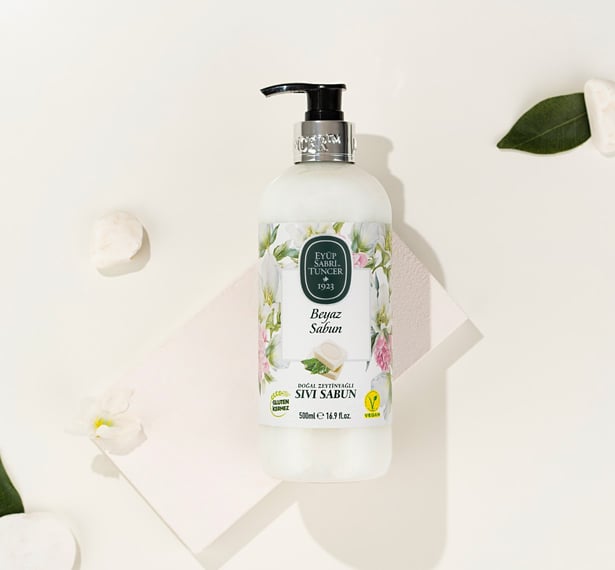 Eyüp Sabri Tuncer – Witte Zeep – Met 100 % Natuurlijke Olijfolie – Handzeep Met Pomp – 500 ML