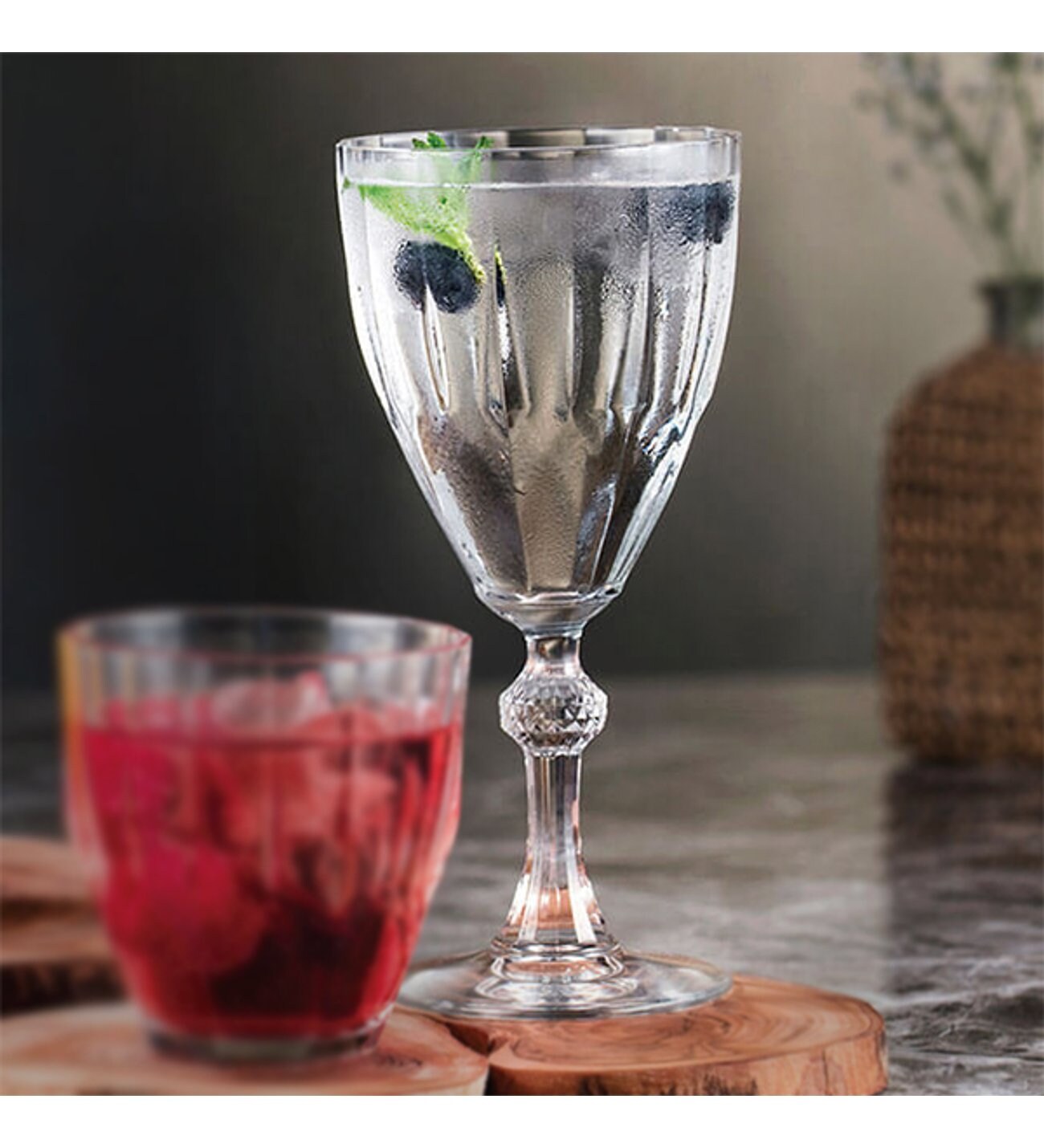 Paşabahçe Diamond – Glazen Op Voet/ Wijnglazen – 245 ml – Set van 6