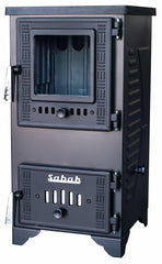 S102D Sabah Mini Haardkachel- Gietijzer - Houtkachel -Houthaarden - Mat Zwart - 9,65KW
