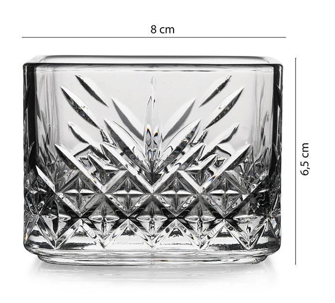Paşabahçe Timeless - Vierkante Schaaltjes / Cerezlik - Glas - Set van 4 - 80 mm x 80 mm