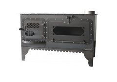KRD01 Sabah Karadeniz Houtskachel - Houthaarden - Gietijzer- Geschikt Voor Hout- Mat Zwart - 10 kW - Inclusief Kachelpijpen