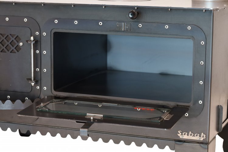 KRD01 Sabah Karadeniz Houtskachel - Houthaarden - Gietijzer- Geschikt Voor Hout- Mat Zwart - 10 kW - Inclusief Kachelpijpen