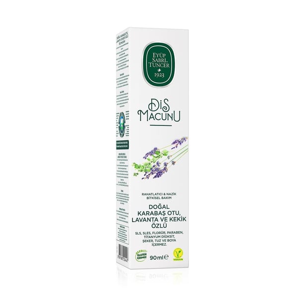 Eyüp Sabri Tuncer – 100% Plantaardige Tandpasta met Natuurlijke Zwarte Peper, Lavendel en Tijm– 90 ml – 100% Vegan – Glutenvrij
