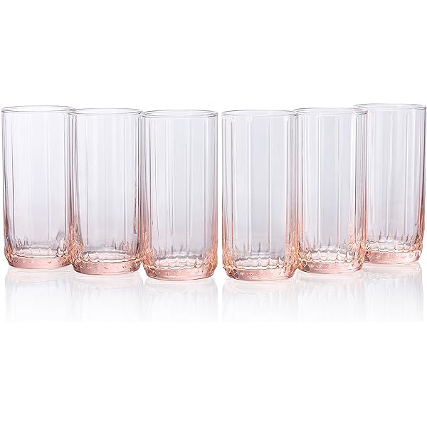 Paşabahçe Leia 420765 - Roze Longdrinkglas - Glas - Set van 3 - 310 ml