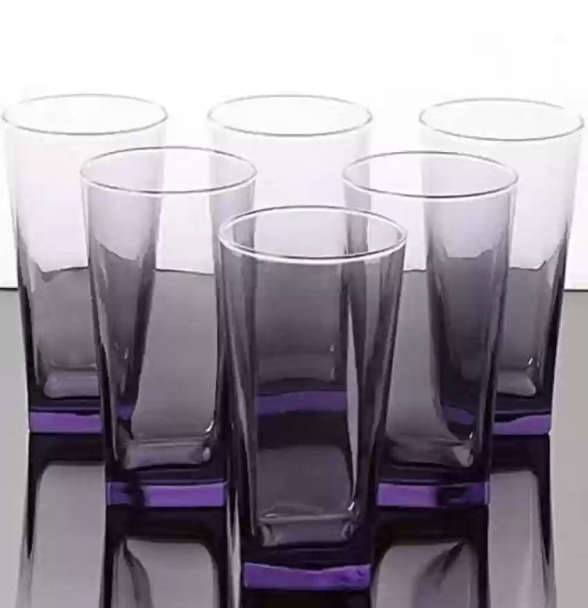 Paşabahçe Carre – Paarse Longdrinkglazen / Waterglas – Set van 3 – 305 ml