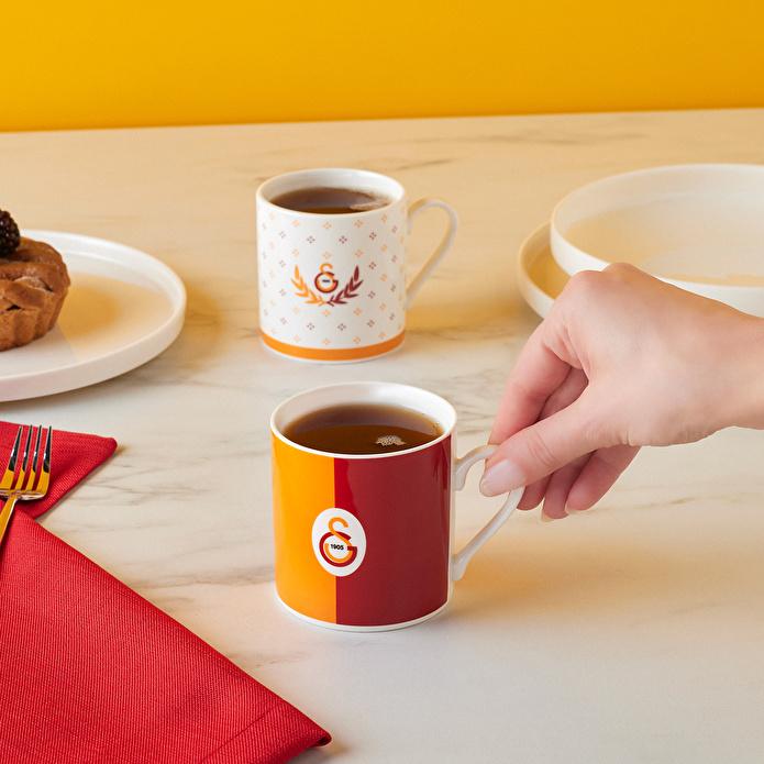 Karaca Galatasaray - Porseleinen Bekers – 2-Delige Set – 230 ml – Officieel Gelicentieerde GS Collectie